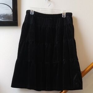 Lapis Black Velvet A-Line Skirt